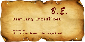 Bierling Erzsébet névjegykártya